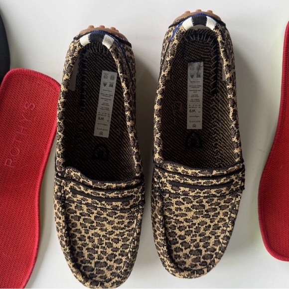 NEW Rothy’s The Driver Little Cat, size 9 leopard animal print washable loafer - Picture 2 of 6